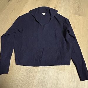 Women's Navy collared Sweater